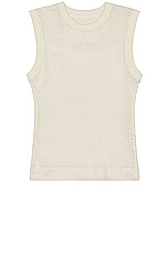 Givenchy Shrunken Inside Out Sleeveless Base in Off White, view 1, click to view large image.