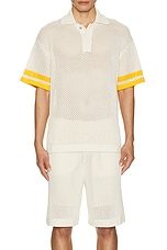 Givenchy Knitted Polo Shirt in Ivory, view 4, click to view large image.