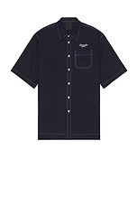 Givenchy Short Sleeve Eyelet Shirt in Navy, view 1, click to view large image.