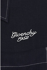 Givenchy Short Sleeve Eyelet Shirt in Navy, view 3, click to view large image.
