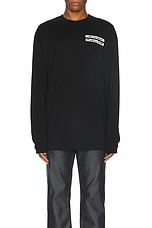 Givenchy Gros Grain Long Sleeve T-Shirt in Black, view 4, click to view large image.