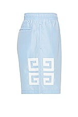 Givenchy Long Swimshort in Baby Blue, view 3, click to view large image.