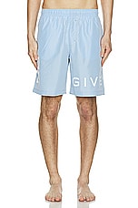 Givenchy Long Swimshort in Baby Blue, view 5, click to view large image.