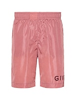 Givenchy Long Swimshorts in Old Pink, view 1, click to view large image.