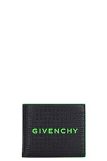 Givenchy 8cc Billfold Wallet in Black & Green, view 1, click to view large image.