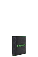 Givenchy 8cc Billfold Wallet in Black & Green, view 3, click to view large image.