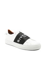 Givenchy Elastic Sneakers in White & Black, view 2, click to view large image.