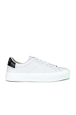 Givenchy City Court Sneaker in White & Black, view 1, click to view large image.