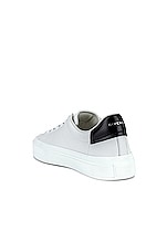 Givenchy City Court Sneaker in White & Black, view 3, click to view large image.