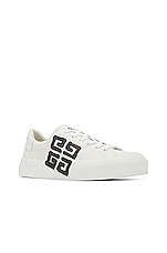 Givenchy City Sport Lace Up Sneaker in White & Black, view 2, click to view large image.