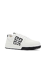 Givenchy G4 Low Top Sneaker in Black & White, view 2, click to view large image.