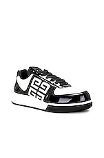 Givenchy G4 Low Top Sneaker in Black & White, view 2, click to view large image.