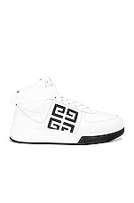 Givenchy G4 High Top Sneaker In White &amp; Black in White & Black, view 1, click to view large image.
