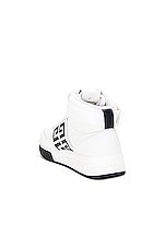 Givenchy G4 High Top Sneaker In White &amp; Black in White & Black, view 3, click to view large image.