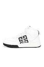Givenchy G4 High Top Sneaker In White &amp; Black in White & Black, view 5, click to view large image.