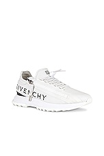 Givenchy Spectre Zip Runner Ssneaker in White, view 2, click to view large image.