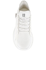 Givenchy Spectre Zip Runner Ssneaker in White, view 4, click to view large image.
