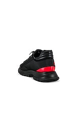 Givenchy Spectre Zip Runners Sneaker in Black & Red, view 3, click to view large image.
