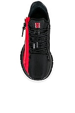 Givenchy Spectre Zip Runners Sneaker in Black & Red, view 4, click to view large image.
