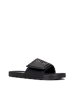 Givenchy Slide Scratch Flat Sandal in Black & White, view 2, click to view large image.