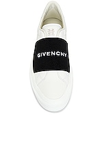 Givenchy Elastic Sneakers in White & Black, view 4, click to view large image.