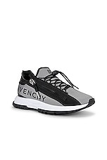Givenchy Spectre Zip Runner Sneaker in Grey & Black, view 2, click to view large image.