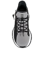 Givenchy Spectre Zip Runner Sneaker in Grey & Black, view 4, click to view large image.