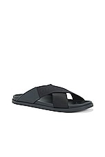 Givenchy G Plage Crossed Strap Sandal in Black, view 2, click to view large image.