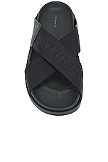 Givenchy G Plage Crossed Strap Sandal in Black, view 4, click to view large image.