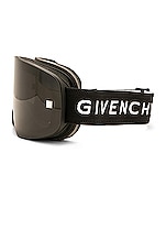 Givenchy Logo Ski Goggle in Matte Black & Smoke, view 2, click to view large image.