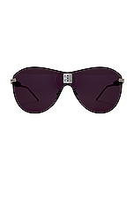 Givenchy Aviator Sunglasses in Palladium & Crystal, view 1, click to view large image.