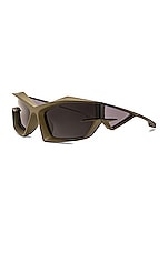 Givenchy Giv Cut Sunglasses in Matte Green, view 2, click to view large image.