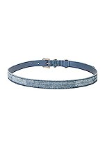 Givenchy Voyou Buckle Belt in Medium Blue, view 2, click to view large image.