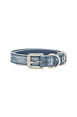 Givenchy Voyou Buckle Belt in Medium Blue, view 3, click to view large image.