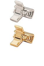 Givenchy Small Hair Clip Set in Golden & Silvery, view 3, click to view large image.