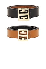 Givenchy 4G Reversible Buckle Belt in Soft Tan, view 3, click to view large image.