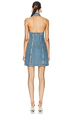 Givenchy Halter Denim Dress in Medium Blue, view 3, click to view large image.