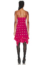 Givenchy Ruffle Mini Dress in Fuchsia, view 3, click to view large image.
