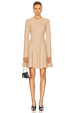 Givenchy Long Sleeve Short Dress in Tan, view 1, click to view large image.