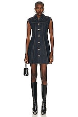 Givenchy Fitted Button Up Denim Dress in Indigo Blue, view 1, click to view large image.