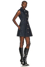 Givenchy Fitted Button Up Denim Dress in Indigo Blue, view 2, click to view large image.