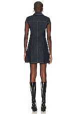 Givenchy Fitted Button Up Denim Dress in Indigo Blue, view 3, click to view large image.