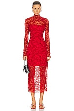 Givenchy Long Tulle Dress in Red, view 1, click to view large image.