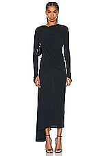Givenchy Asymmetrical Long Sleeve Dress in Black, view 1, click to view large image.