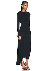 Givenchy Asymmetrical Long Sleeve Dress in Black, view 2, click to view large image.