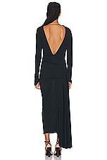 Givenchy Asymmetrical Long Sleeve Dress in Black, view 3, click to view large image.