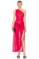 Givenchy One Shoulder Maxi Dress in Raspberry, view 1, click to view large image.