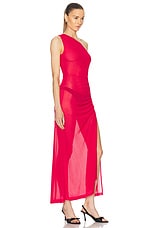 Givenchy One Shoulder Maxi Dress in Raspberry, view 2, click to view large image.
