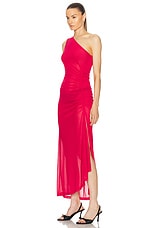 Givenchy One Shoulder Maxi Dress in Raspberry, view 3, click to view large image.