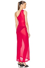 Givenchy One Shoulder Maxi Dress in Raspberry, view 4, click to view large image.